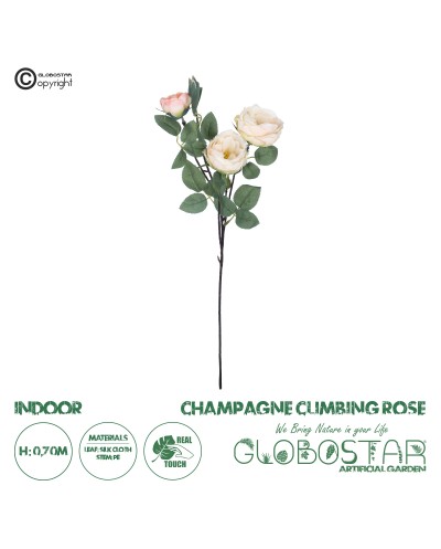 GloboStar® Artificial Garden CHAMPAGNE CLIMBING ROSE BRANCH