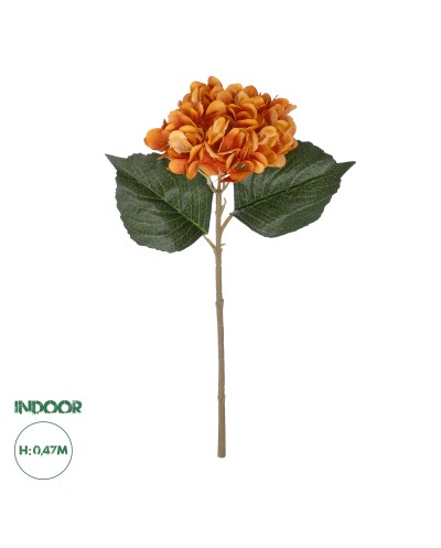 GloboStar® Artificial Garden ORANGE HYDRANGEA BRANCH 21179