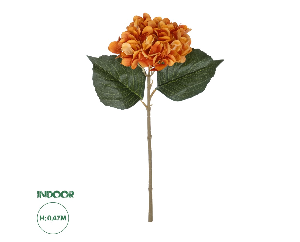 GloboStar® Artificial Garden ORANGE HYDRANGEA BRANCH 21179