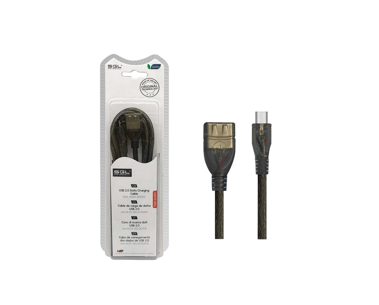 Καλώδιο φόρτισης & data - 21S - USB-A female/Micro USB - 5m - 097534
