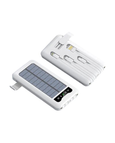 Powerbank με ηλιακό πάνελ - 4in1 - 10.000mah - KJ495 - 810378 - White