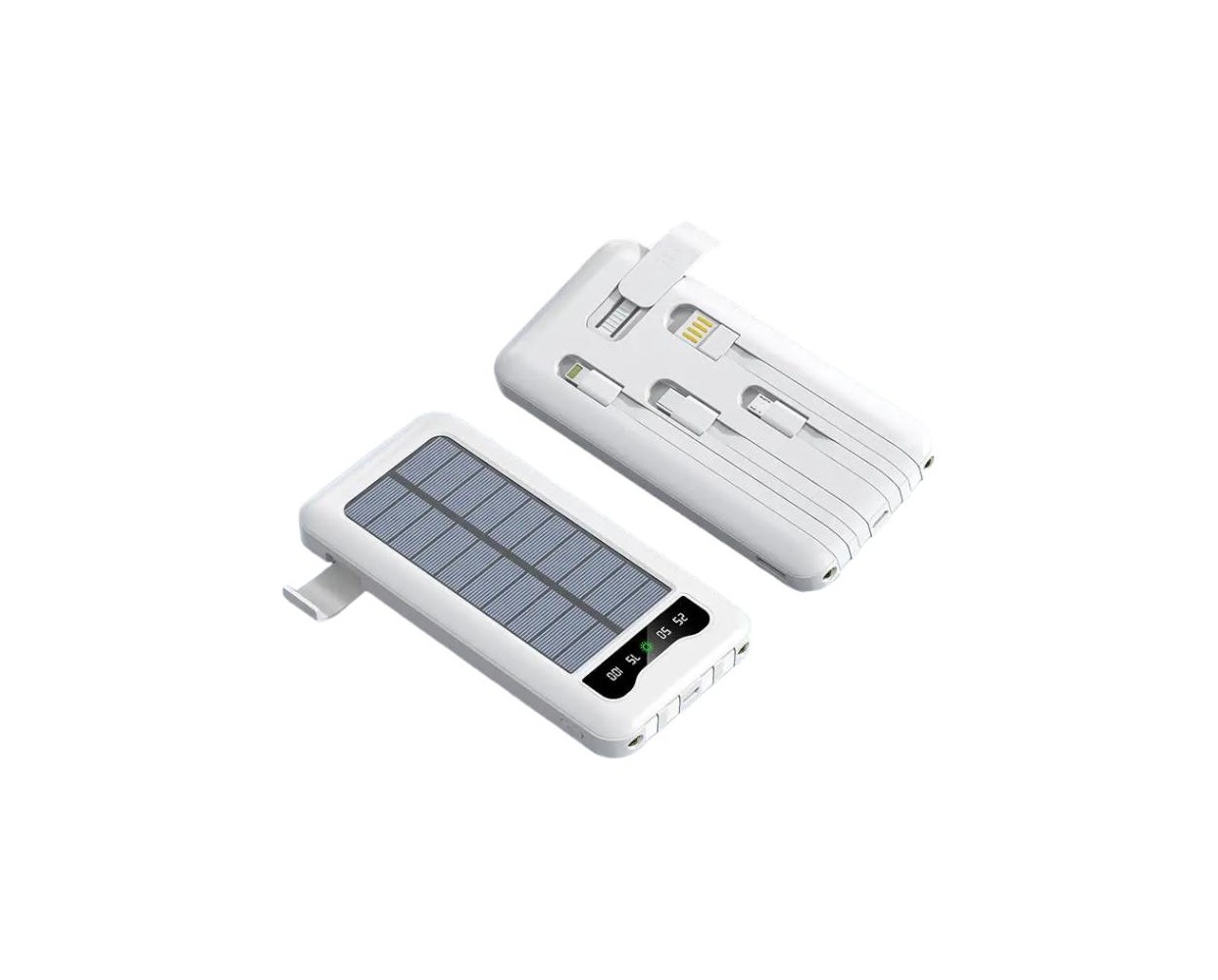 Powerbank με ηλιακό πάνελ - 4in1 - 10.000mah - KJ495 - 810378 - White Powerbank με ηλιακό πάνελ - 4in1 - 10.000mah - KJ495 - 810378 - White
