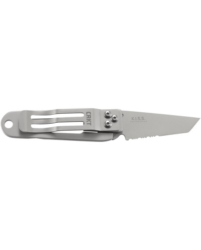 CRKT K.I.S.S. SILVER W/TRIPLE POINT SERRATIONS