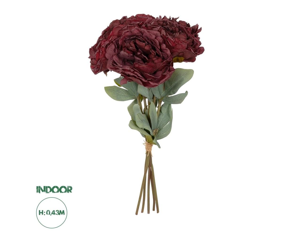 GloboStar® Artificial Garden RED PEONY FLOWER BOUQUET 21086