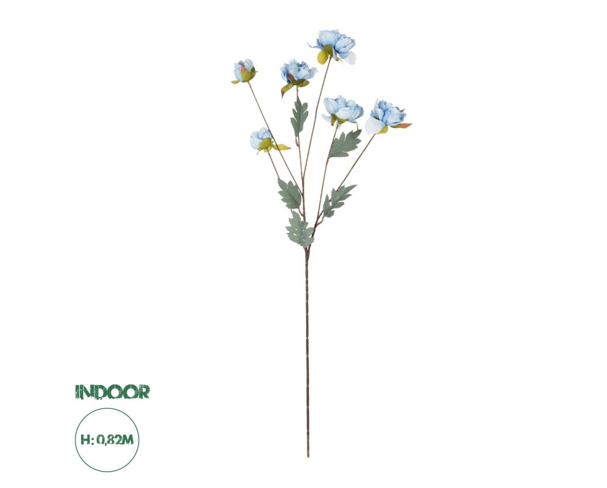 GloboStar® Artificial Garden SKY BLUE PAEONIA BRANCH 21306