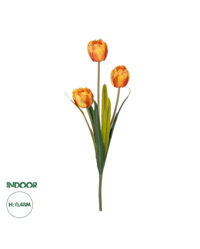 GloboStar® Artificial Garden ORANGE TULIP BRANCH 21308