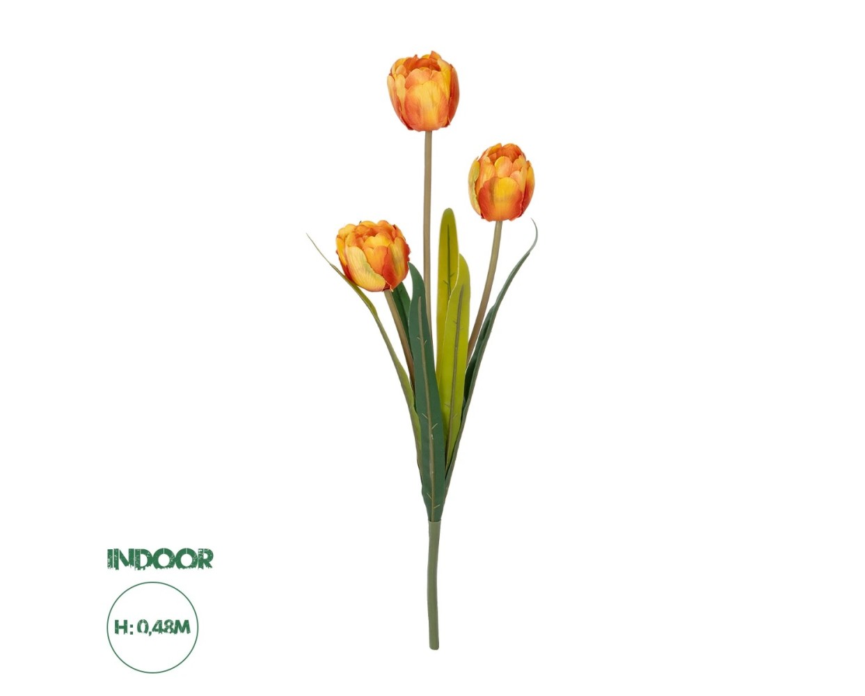 GloboStar® Artificial Garden ORANGE TULIP BRANCH 21308