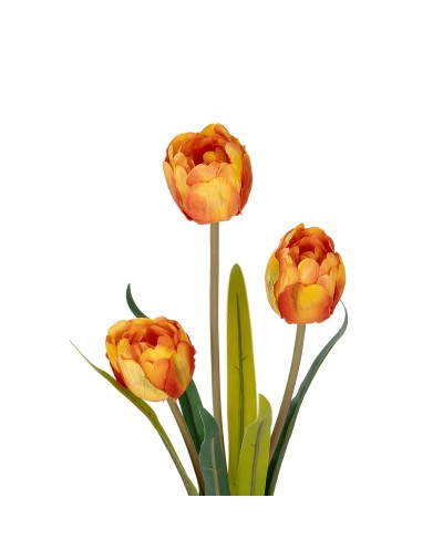 GloboStar® Artificial Garden ORANGE TULIP BRANCH 21308