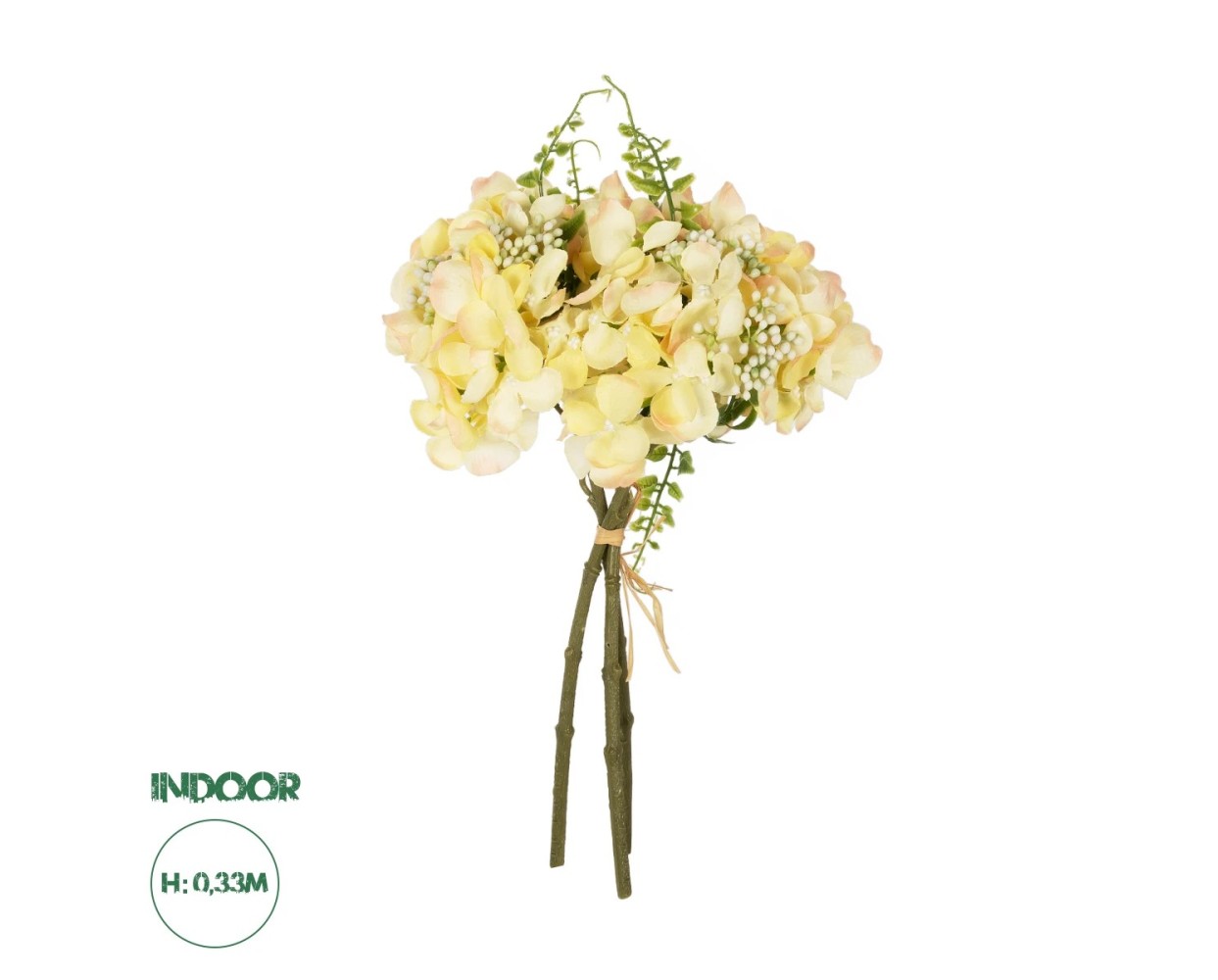 GloboStar® Artificial Garden YELLOW HYDRANGEA BOUQUET 21315