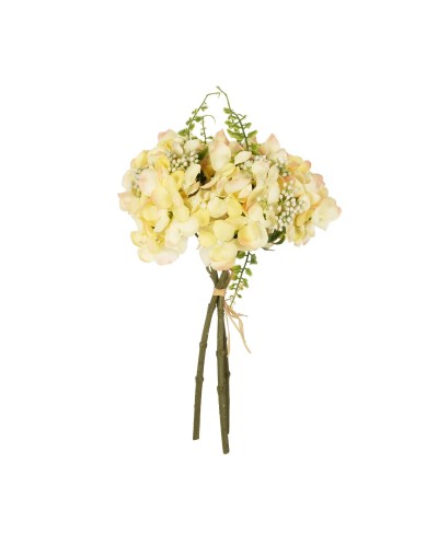 GloboStar® Artificial Garden YELLOW HYDRANGEA BOUQUET 21315