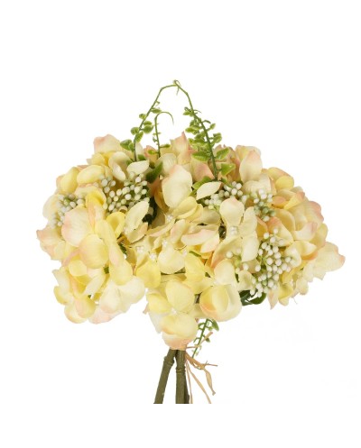 GloboStar® Artificial Garden YELLOW HYDRANGEA BOUQUET 21315