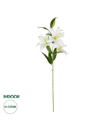 GloboStar® Artificial Garden WHITE LILY BRANCH 21312