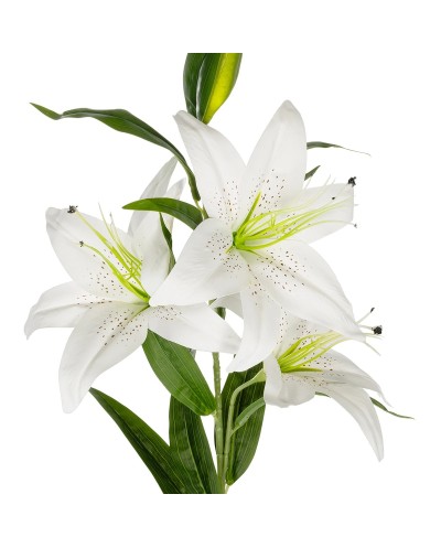 GloboStar® Artificial Garden WHITE LILY BRANCH 21312