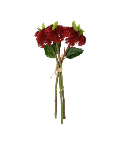 GloboStar® Artificial Garden RED SEDUM BOUQUET 21349