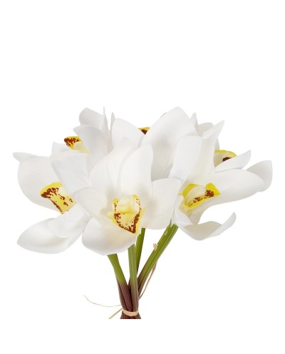 GloboStar® Artificial Garden WHITE ORCHID BOUQUET 21151