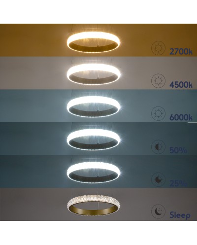 GloboStar® DIAMOND 61133 Κρεμαστό Φωτιστικό Δαχτυλίδι-Κύκλος