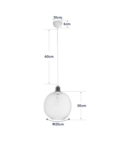 GloboStar® WIRE 203-0005 Μοντέρνο Κρεμαστό Φωτιστικό Πλέγμα