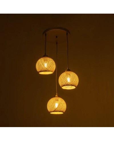 GloboStar® YASAM 203-0024 Vintage Κρεμαστό Φωτιστικό Πλέγμα