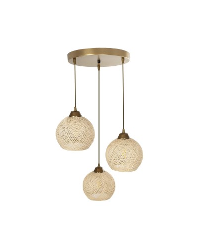 GloboStar® YASAM 203-0024 Vintage Κρεμαστό Φωτιστικό Πλέγμα