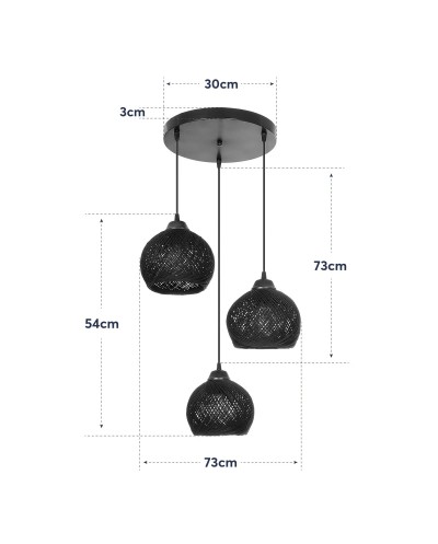 GloboStar® YASAM 203-0024 Vintage Κρεμαστό Φωτιστικό Πλέγμα