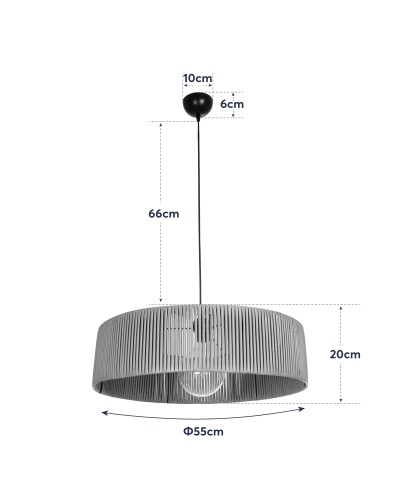 GloboStar® KYCLOS 203-0046 Boho Κρεμαστό Φωτιστικό Καπέλο