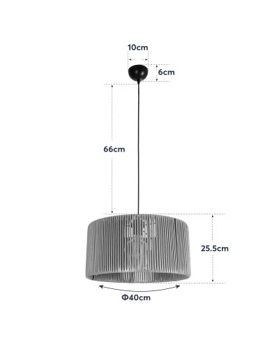 GloboStar® KYCLOS 203-0048 Boho Κρεμαστό Φωτιστικό Καπέλο
