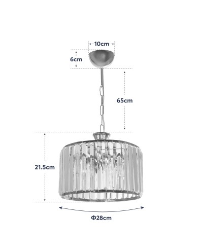 GloboStar® GLAMOROUS 203-0094 Κλασικό Κρεμαστό Φωτιστικό