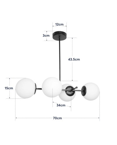 GloboStar® GLOBUS 203-0104 Μοντέρνο Φωτιστικό Οροφής Ράγα