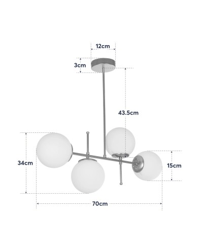 GloboStar® GLOBUS 203-0105 Μοντέρνο Φωτιστικό Οροφής Ράγα