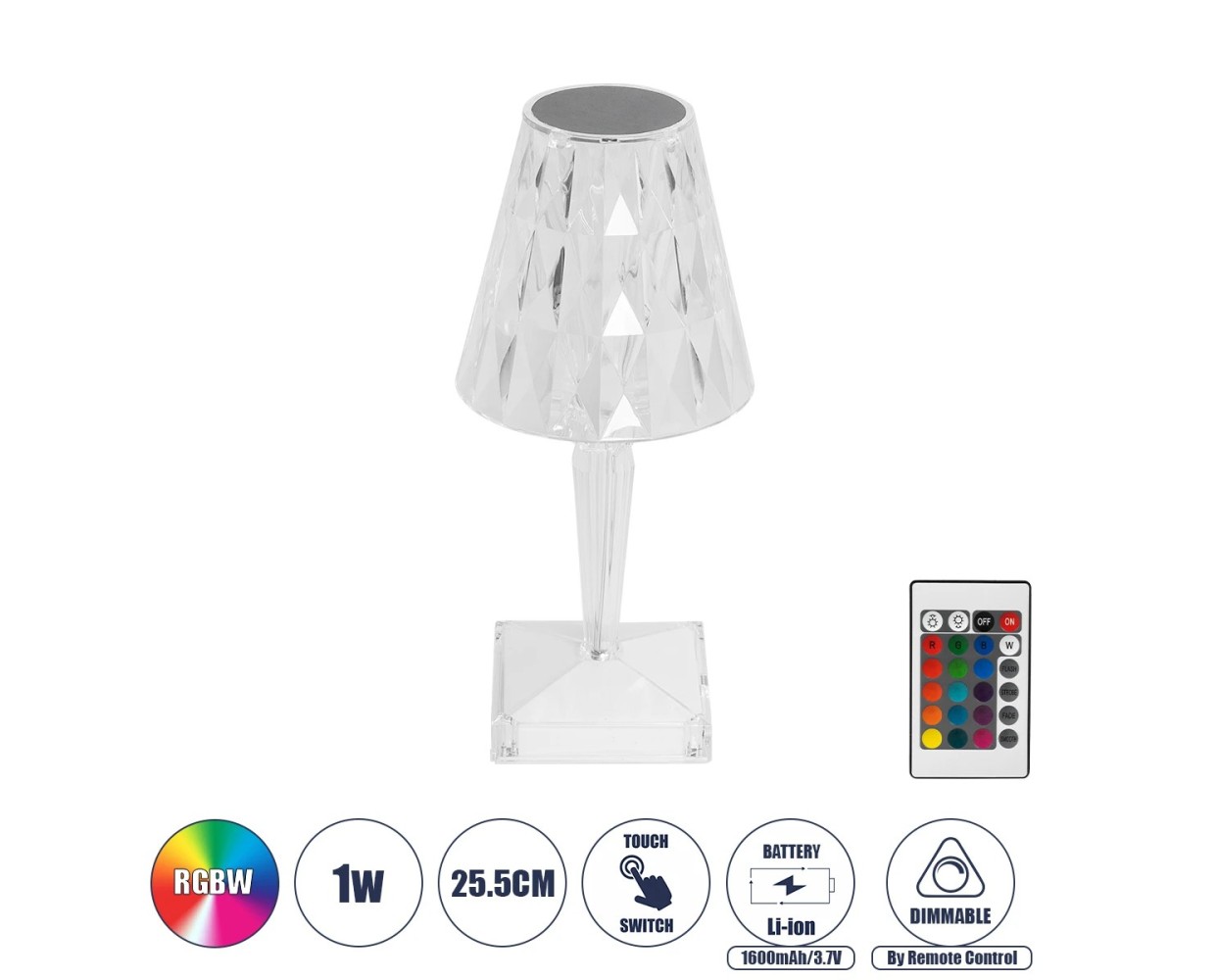 GLOBOSTAR® CRYSTAL 62042 Μοντέρνο Επιτραπέζιο Φωτιστικό