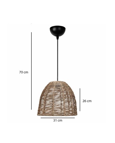 GloboStar® MEKA 204-0162 Boho Κρεμαστό Φωτιστικό Καμπάνα