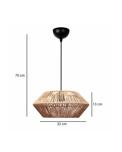 GloboStar® CASTRO 204-0164 Boho Κρεμαστό Φωτιστικό Kαπέλο