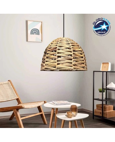 GloboStar® MEKA 204-0165 Boho Κρεμαστό Φωτιστικό Καμπάνα