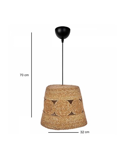 GloboStar® PANIER 204-0170 Boho Κρεμαστό Φωτιστικό Καμπάνα