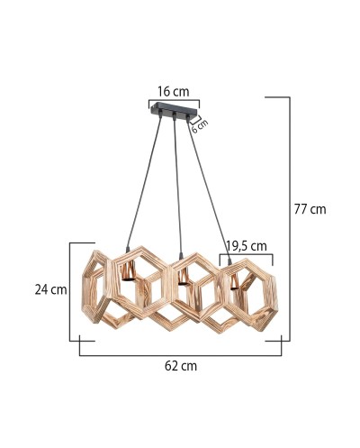 GloboStar® DRURI 203-0256 Vintage Κρεμαστό Φωτιστικό