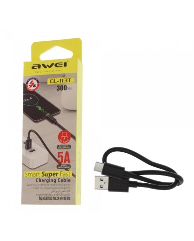 Καλώδιο φόρτισης & data - Type-C - CL-113T - Fast Charge - 5A - AWEI - 887936