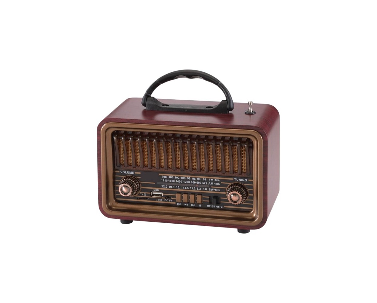 Επαναφορτιζόμενο ραδιόφωνο Retro - NS-8069BT - 880699 - Brown