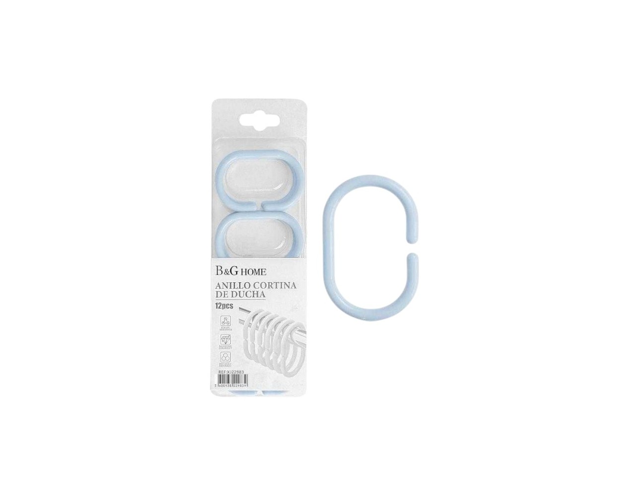 Κρίκοι κουρτίνας μπάνιου - Light Blue - 21695 Κρίκοι κουρτίνας μπάνιου - Light Blue - 21695