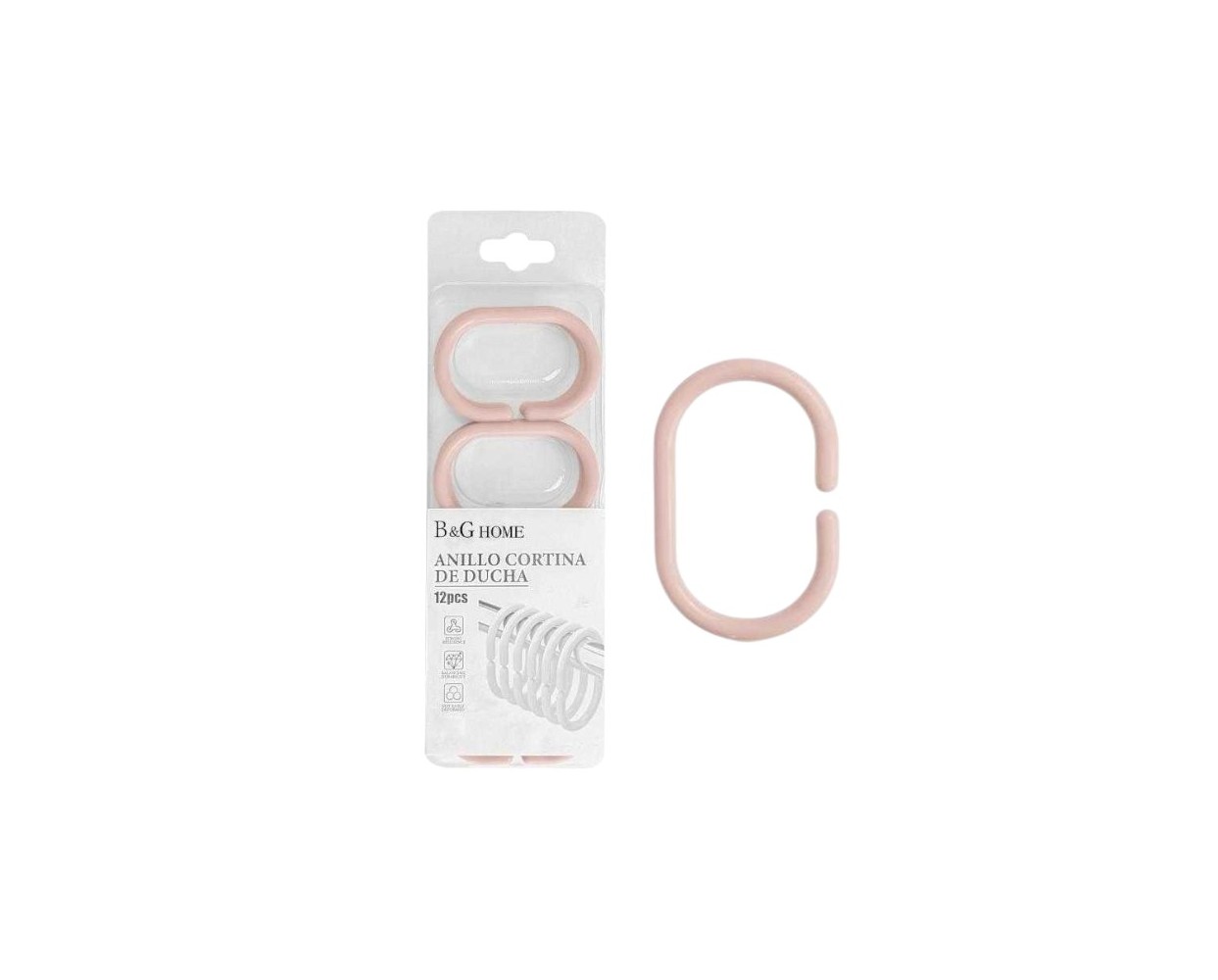 Κρίκοι κουρτίνας μπάνιου - Light Pink - 21659 Κρίκοι κουρτίνας μπάνιου - Light Pink - 21659