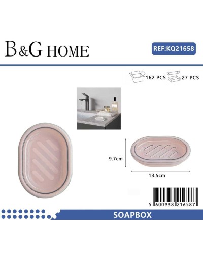 Σαπουνοθήκη μπάνιου πλαστική - Light Pink - 21658