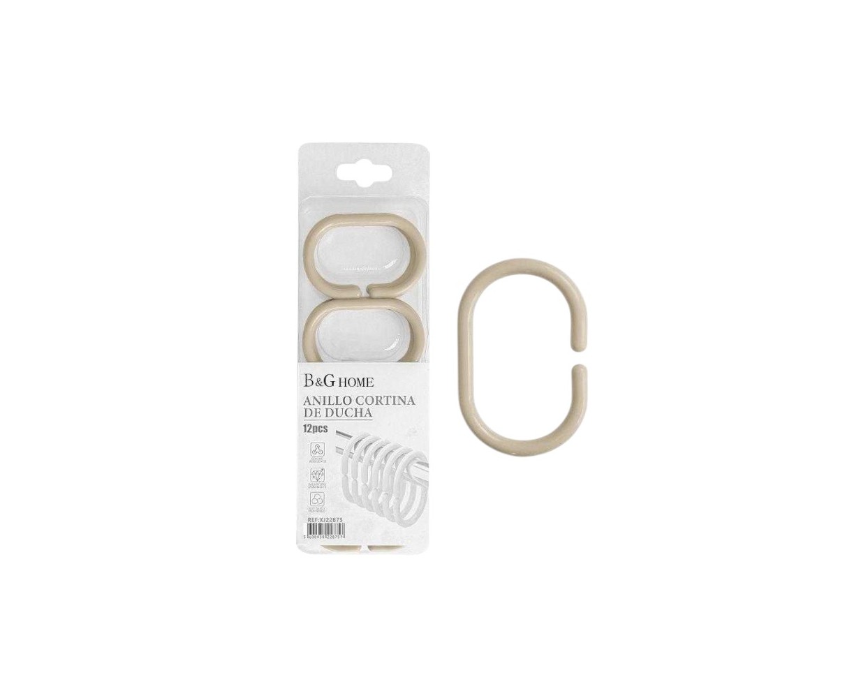 Κρίκοι κουρτίνας μπάνιου - Beige - 21587 Κρίκοι κουρτίνας μπάνιου - Beige - 21587