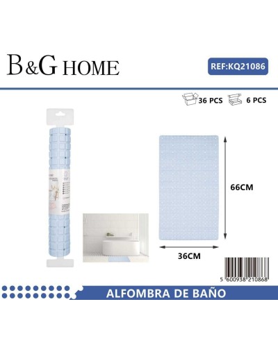 Αντιολισθητικό πατάκι μπάνιου - M0842 - 36x66cm - Light Blue - 21086