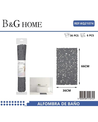 Αντιολισθητικό πατάκι μπάνιου - M0831 - 36x66cm - Grey - 21074