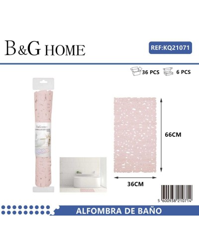 Αντιολισθητικό πατάκι μπάνιου - M0826 - 36x66cm - Light Pink - 21071