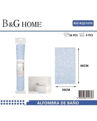 Αντιολισθητικό πατάκι μπάνιου - M0842 - 36x66cm - Light Blue - 21070