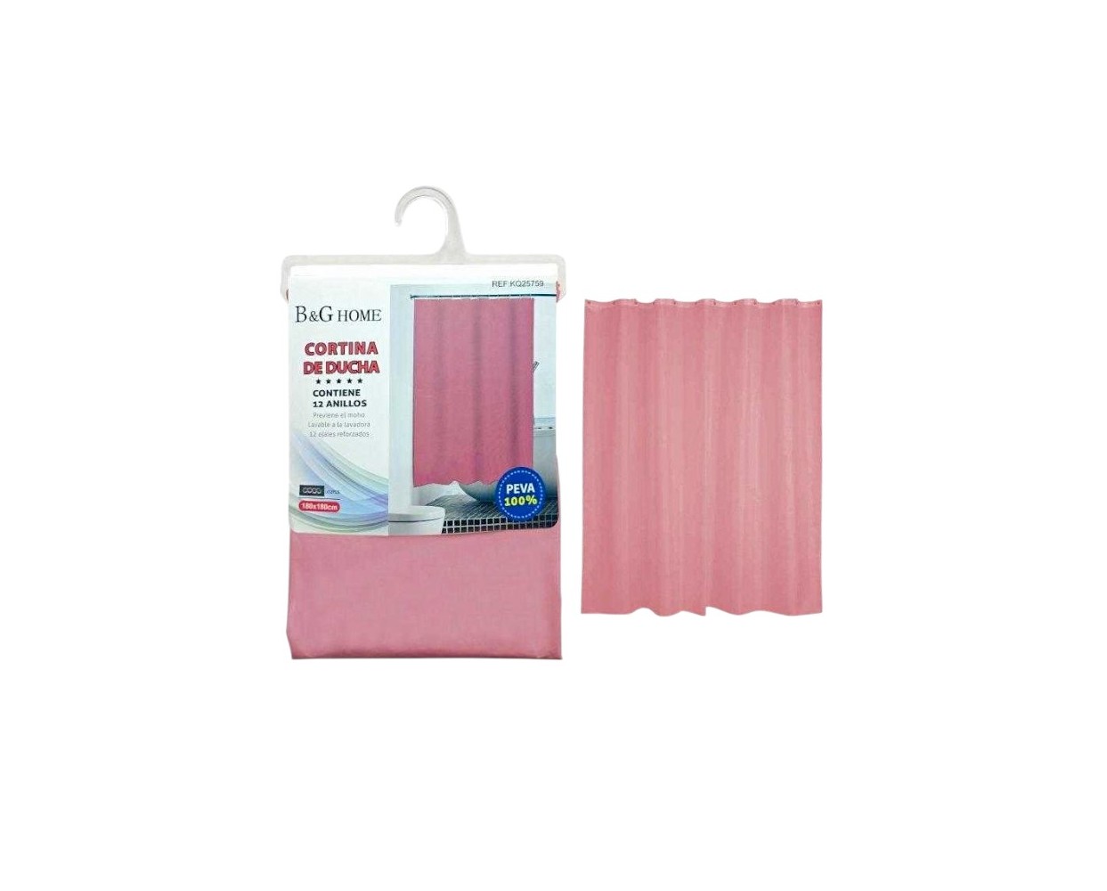 Κουρτίνα μπάνιου - Pink - 1.8x2m - 25760 Κουρτίνα μπάνιου - Pink - 1.8x2m - 25760