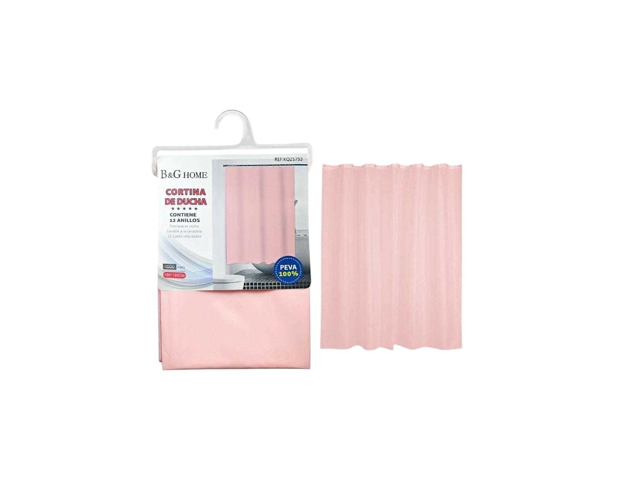 Κουρτίνα μπάνιου - Light Pink - 1.8x1.8m - 25753 Κουρτίνα μπάνιου - Light Pink - 1.8x1.8m - 25753