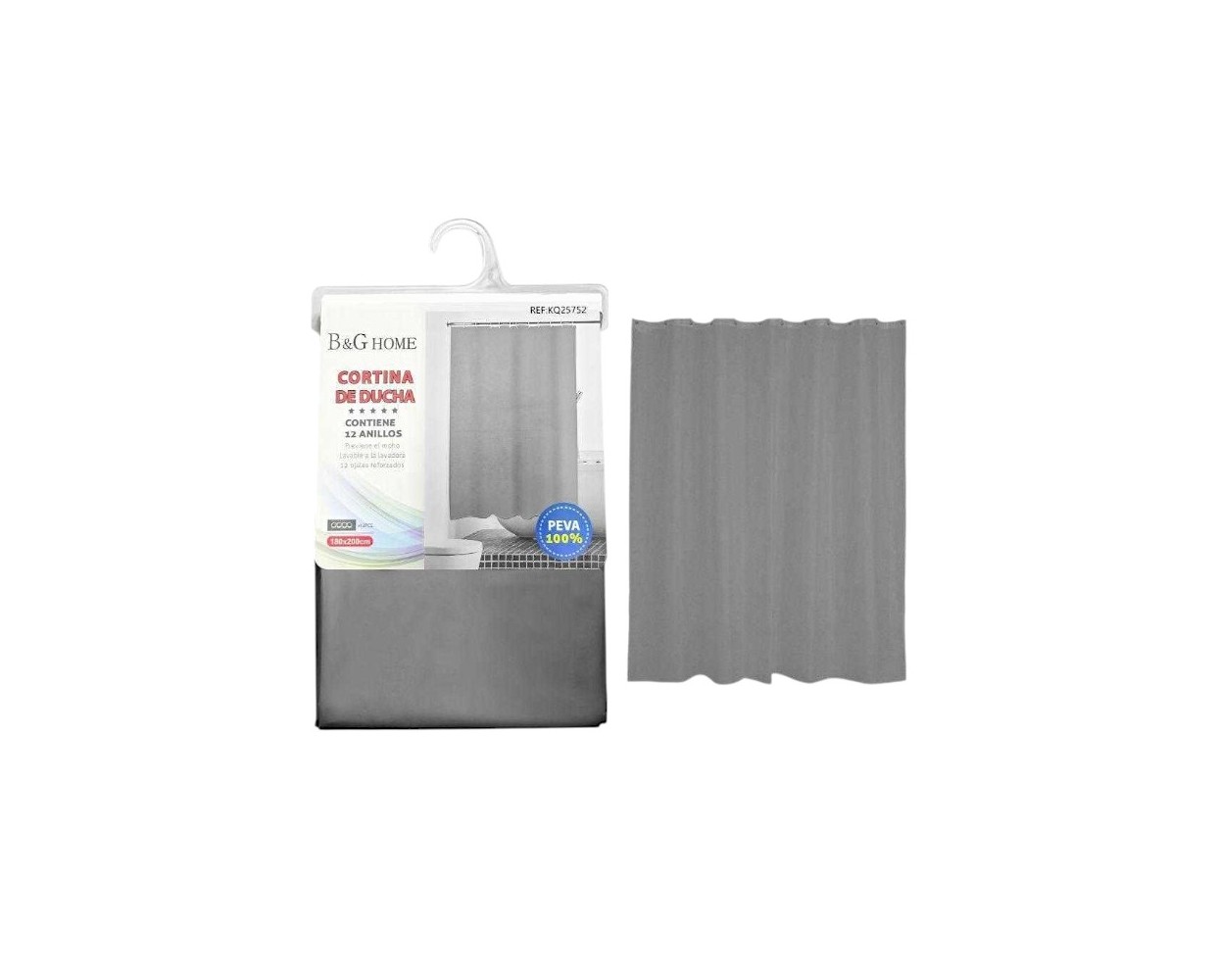 Κουρτίνα μπάνιου - Grey - 1.8x2m - 25752 Κουρτίνα μπάνιου - Grey - 1.8x2m - 25752