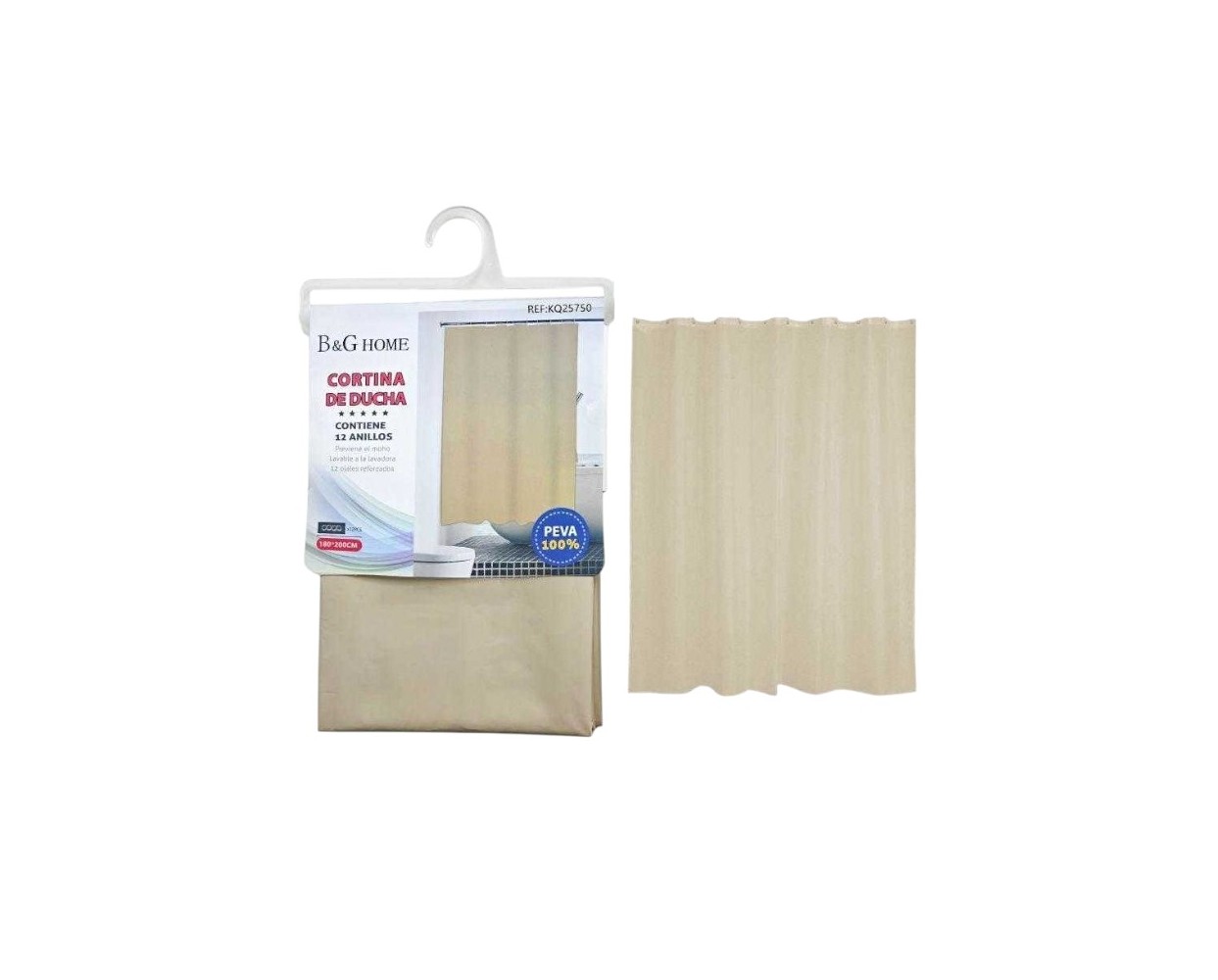 Κουρτίνα μπάνιου - Beige - 1.8x2m - 25750 Κουρτίνα μπάνιου - Beige - 1.8x2m - 25750