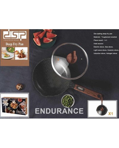 Αντικολλητικό τηγάνι με καπάκι - 2.7L - CA005-CD24-Black - DSP - 565718